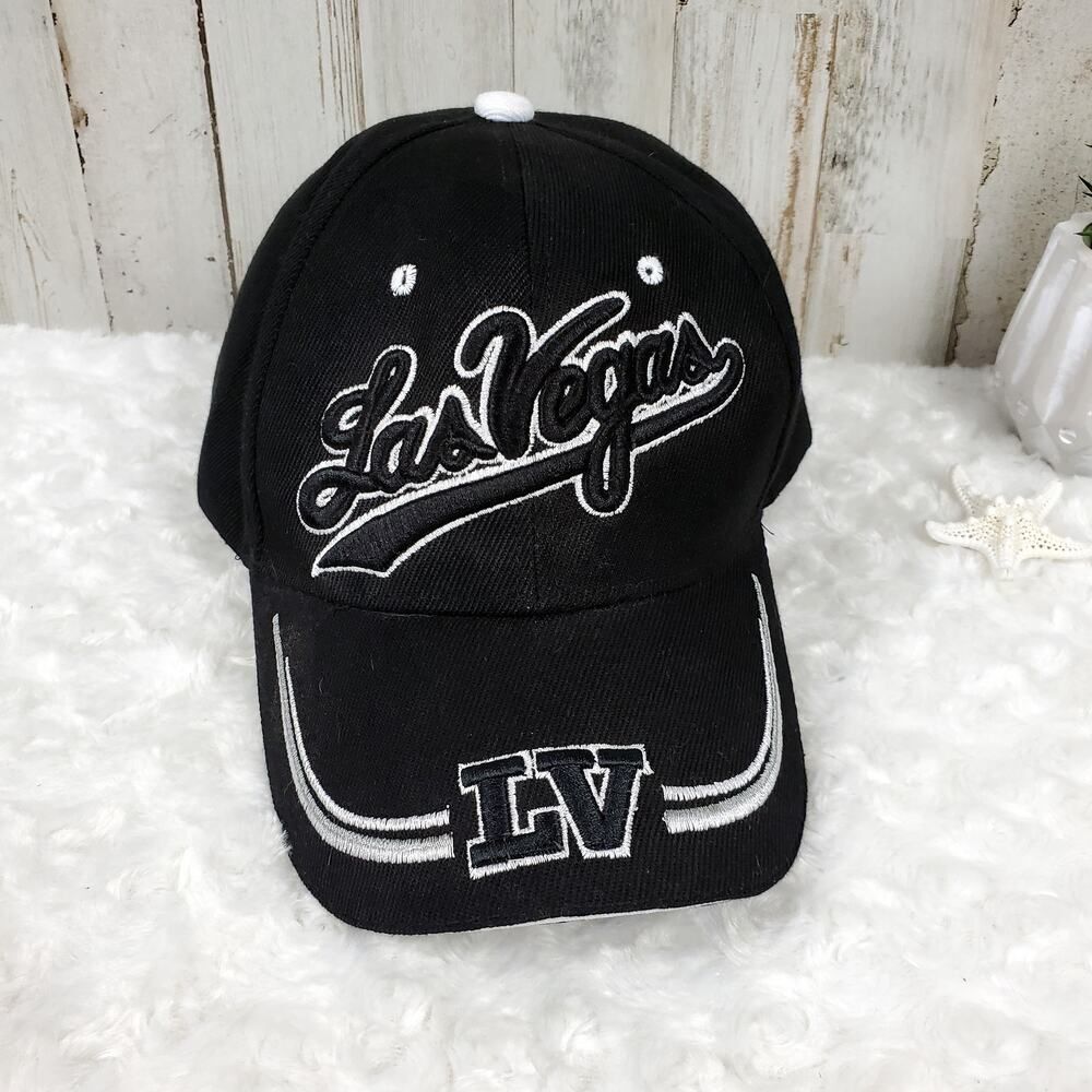 Las Vegas Velcro Baseball Cap Black OSFA